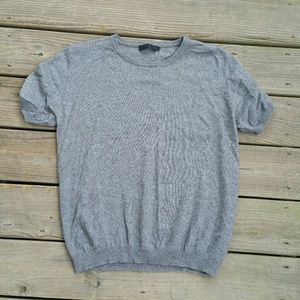 💜Vogue short sleeve gray sweater silk cashmere